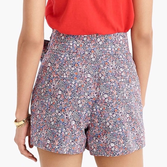 J.Crew Liberty of London Tana Lawn Floral Tie Waist Shorts Size 8 - Picture 3 of 14